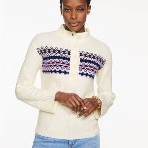 NWT! TALBOTS SHAKER HENLEY PULLOVER - FAIR ISLE